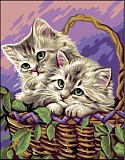 Купить недорого   Канва-страмин Royal Paris с рисунком "Entre Chats" 47,5*37см, MEZ Венгрия, 9880142-00420  в интернет магазине Фэмили хоби
